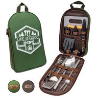 BOMKI 13 PC Grilling and Cooking Utensils for The Outdoors (Green (Mi))