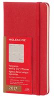 Moleskine Classic 12 Month 2017 Weekly Planner, Hard Cover, Slim (3.25" x 6") Scarlet Red