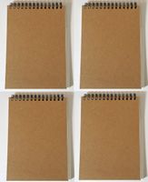 Steno Notebooks Kraft Paper Covers (5 x 7 Spiral Notepads Set of 4)