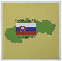 3dRose The map and flag of Slovakia with the Slovak Republic printed in English and Slovakian. - Greeting Cards, 6 x 6 inches, set of 12 (gc_39223_2)