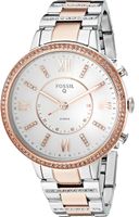 Fossil Q Women's Virginia Two-Tone Stainless Steel Hybrid Smartwatch, Color: Rose Gold-Tone, Silver-Tone (Model: FTW5011)