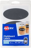 Avery Removable Chalkboard Labels, Adhesive, Black, Handwrite, 3-3/4 x 1-3/4, Pack of 12 (73363)