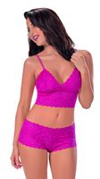 Escante Women's Lace Cami Set, Fuchsia, Small