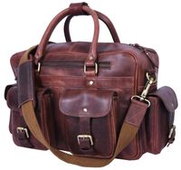 Addey Supply Company 14" Leather Messenger Bag for Laptop 14 X 4.5 X 11 inch Saddle