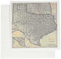 3dRose Photo Of 1917 Map Of Texas - Greeting Cards, 6 x 6 inches, set of 6 (gc_100499_1)