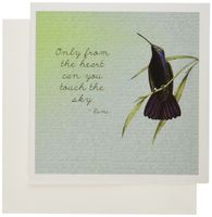 3dRose Hummingbird vintage with Rumi quote inspirational art - Greeting Cards, 6 x 6 inches, set of 12 (gc_130624_2)