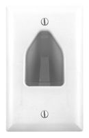 Bryant Electric NSAV1W 1-Gang Box Mount Recessed TV Connection Outlet Plate, Low-Voltage with Cable Pass-Thru, Nylon Wallplate, White