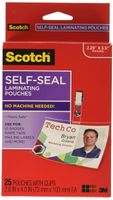 Scotch Self-Sealing Laminating Pouches, ID Protectors Includes Clips, 2.25 Inches x 3.5 Inches, 25 Pouches (LS852G)