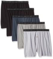 Hanes Men's 5-Pack Exposed Waistband Knit Boxers, Assorted, Small