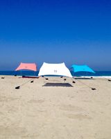 Neso Tents Beach Tent with Sand Anchor, Portable Canopy Sun Shelter, 7 x 7ft - Patented Reinforced Corners - Coral