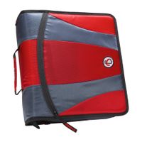 Case-it 2-in-1 Zipper D-Ring Dual Binder, Includes 2 Sets of 2-Inch Rings, 1 Count, Red (Dual-301-Red)