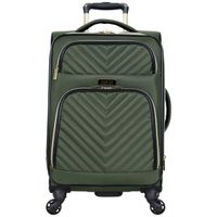 Kenneth Cole Reaction Women's Chelsea Collection 20" Chevron Quilted Softside Expandable 4-Wheel Spinner Carry-On Suitcase, Olive