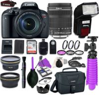Canon EOS Rebel T7i Digital SLR Camera with Canon EF-S 18-135mm is STM Lens + Automatic Flash + LED Video Light, Close-Up Lens Set, 32GB Memory Card + Accessory Bundle