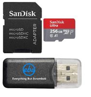 SanDisk 256GB Ultra Micro SDXC Memory Card Bundle Works with Samsung Galaxy J7 Duo, J7 Refine, J7 Star Cell Phone UHS-I Class 10 (SDSQUAR-256G-GN6MA) Plus Everything But Stromboli (TM) Card Reader