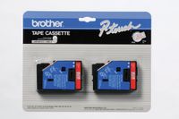 2/Pack 1/2" (12mm) Red on Clear P-touch TC Tape for Brother PT-25, PT25 Label Maker