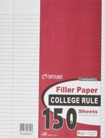 Top Flight Filler Paper, 10.5 x 8 Inches, College Rule, 150 Sheets (12302)