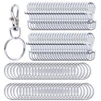 Livder Metal Swivel Lanyard Snap Hook Lobster Claw Clasp and Split Key Rings Chain, 100 Pieces