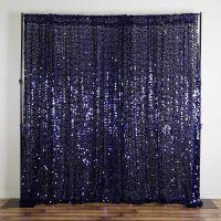Efavormart 20FT Navy Payette Sequin Backdrop Photography Background Fabric Photo Booth Backdrop Studio Background - 1 PCS