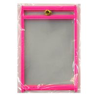 C-Line Stitched Shop Ticket Holders, Both Sides Clear, 4" x 6", 5 per Pack, Neon Pink (40497)