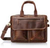 16 inch Vintage Buffalo Leather Messenger Satchel Laptop Briefcase Men's Bag Crazy Vintage Leather Messenger (Brown)