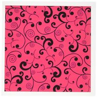 3dRose Elegant Hot Pink and Black Filigree Scroll Pattern - Greeting Cards, 6 x 6 inches, set of 6 (gc_165850_1)