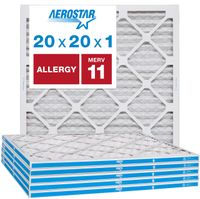 Aerostar Allergen & Pet Dander 20x20x1 MERV 11 Pleated Air Filter, Made in the USA, 6-Pack