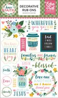 Echo Park Paper Company HAF152065 Faith Rub Ons, Purple, Pink, Mint Green, Teal, Coral