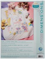 Dimensions Stamped Cross Stitch 'Cute or What?' DIY Baby Quilt, 34" x 43"