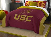 Officially Licensed NCAA USC Trojans Modern Take Full/Queen Comforter and 2 Sham Set