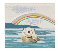 Mr. Ellie Pooh Handmade Poo Paper Sea Otter Note Box with Recycled Note Paper