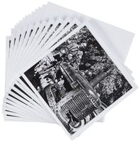 3dRose Vintage Farnall Tractor Black and White - Greeting Cards, 6 x 6 inches, set of 12 (gc_8480_2)