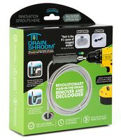 DrainShroom Revolutionary Tub and Sink Snake Auger Clog Remover for Bathroom Drains, 42 Inch, Stainless