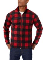 Amazon Essentials Men's Full-Zip Polar Fleece Jacket, Red Buffalo, Small