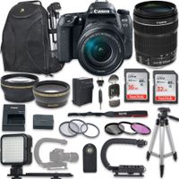 Canon EOS 77D DSLR Camera with Canon EF-S 18-135mm f/3.5-5.6 is USM Lens + New Video Bundle KIT + Extra Memory Cards