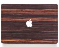 WOODWE Real Wood MacBook Skin for Mac Pro 15 inch Touch Bar Edition | Model: A1707/A1990; Late 2016 - Mid 2018 | Natural Ebony | TOP&Bottom