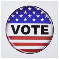 3dRose Greeting Cards, 6 x 6 Inches, Pack of 6, Patriotic Usa Vote Button (gc_173265_1)