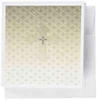 3dRose Gold Cross with Jewel Look 6 x 6 Inches Greeting Cards, Set of 12 (gc_180926_2)