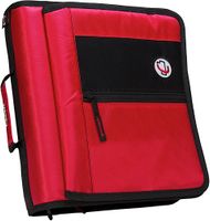 Case-it 2-Inch Round Ring Zipper Binder with Velcro Messenger Front, Red, M-276-RED