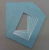 Pack of 10 8x10 Slate Blue Picture Mats with White Core Bevel Cut for 5x7 Pictures