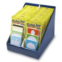 Charles Leonard Sticky APP Notes, Peel Off Sticky Paper Notes, 3 Pads Per Pack, 12 Neon Packs and 12 Pastel Packs with Shelf Tray (76990-ST)