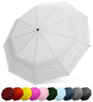 EEZ-Y Windproof Travel Umbrella - Compact Double Vented Folding Umbrella w/Auto Open and Close Button