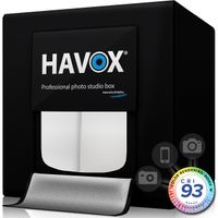 HAVOX - Photo Studio HPB-80XD - Dimension 32"x32"x32" - Super Bright Dimmable LED Lighting 5500k - 26,000 lumens - CRI 93 - Make Your Commercial Photos e-Commerce