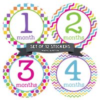 Months in Motion Baby Monthly Stickers - Baby Milestone Stickers - Newborn Girl Stickers - Month Stickers for Baby Girl - Baby Girl Stickers - Newborn Monthly Milestone Stickers - Style 199