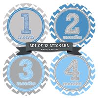 Months in Motion Baby Monthly Stickers - Baby Milestone Stickers - Newborn Boy Stickers - Month Stickers for Baby Boy - Baby Boy Stickers - Newborn Monthly Milestone Stickers - Style 222