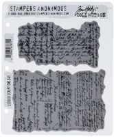 Stampers Anonymous Tim Holtz Cling Rubber Stamp Set, 7" by 8.5", Ledger Script