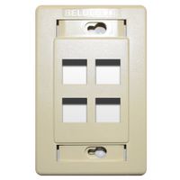 Belden AX102583 Surface Mount Box Plate, Smb, 4 Port, 1 Gang, Ivory Finish