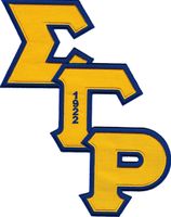 Sigma Gamma Rho Diagonal Twill Letter Iron-On Patch [Gold - 10"T x 8"W]