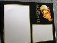 2 Blazing Baseball Photo Mats 8x10 inch
