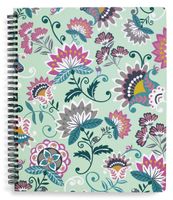 Vera Bradley Mini Notebook with Pocket Mint Flowers One Size