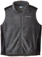 Columbia Men's Steens Mountain Full Zip Soft Fleece Vest, Grill, Black, 1X